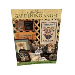Vintage JEANETTE CREWS Gardening Angel Cross Stitch Book 14 Designs 1997 #22132